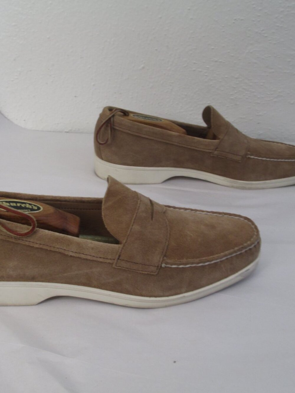 Alden Offshore Mens Suede Loafers One Design Size 9.5 C Tan Boat Shoe Deck Grip - Picture 5 of 9